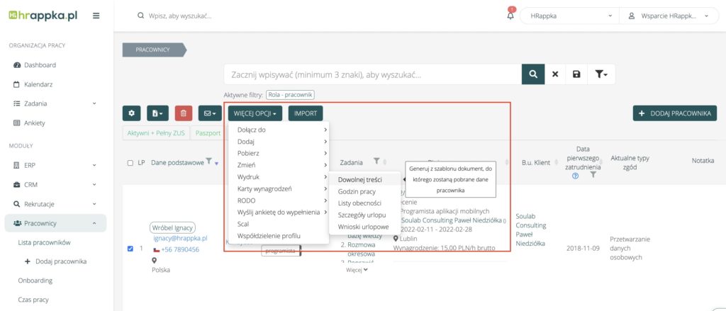 Wydruki Szablony Dokumentów W Systemie Pytania I Odpowiedzi Baza Wiedzy Systemu Hrappka 2357