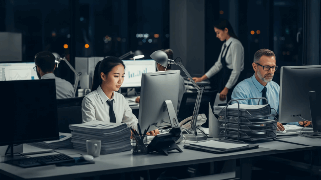 Pracownicy nocni na zmianie