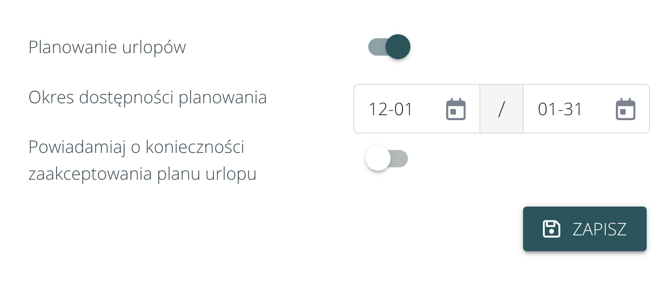 Planowanie urlopów w systemie HRappka