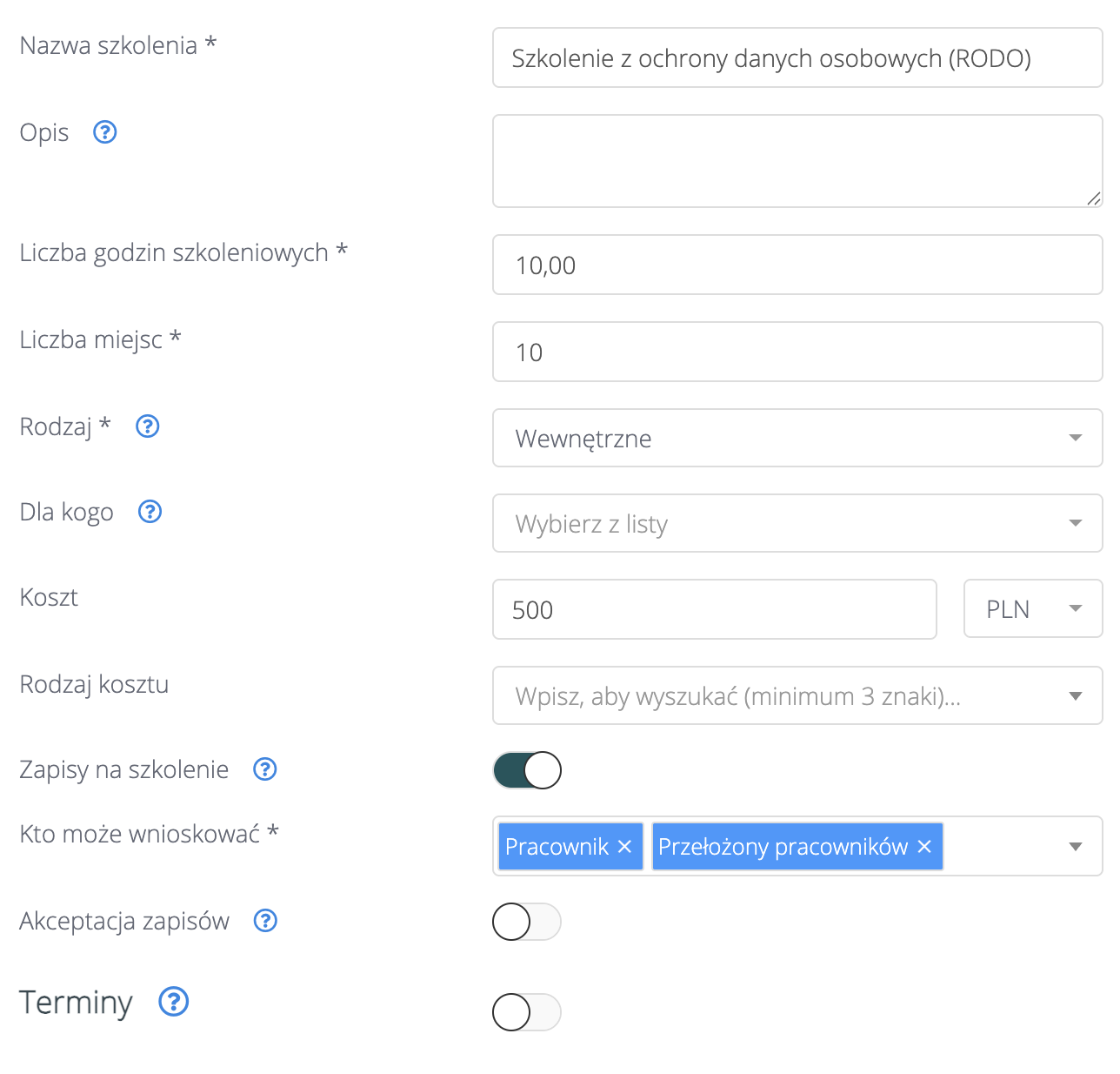 Profil szkolenia - Hrappka