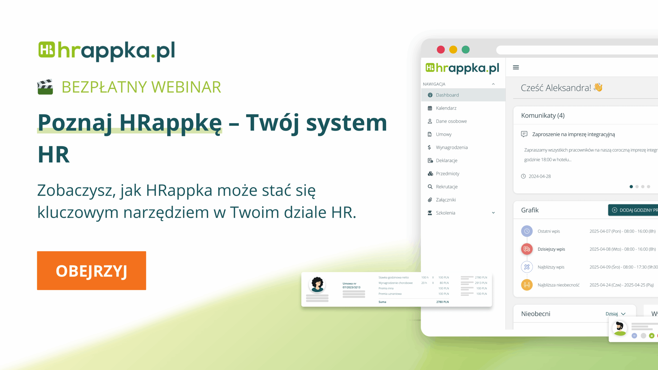 Poznaj HRappke - Prezentacja systemu HR - Webinar